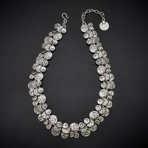 Pewter Modern Filigree Panel Necklace NWT